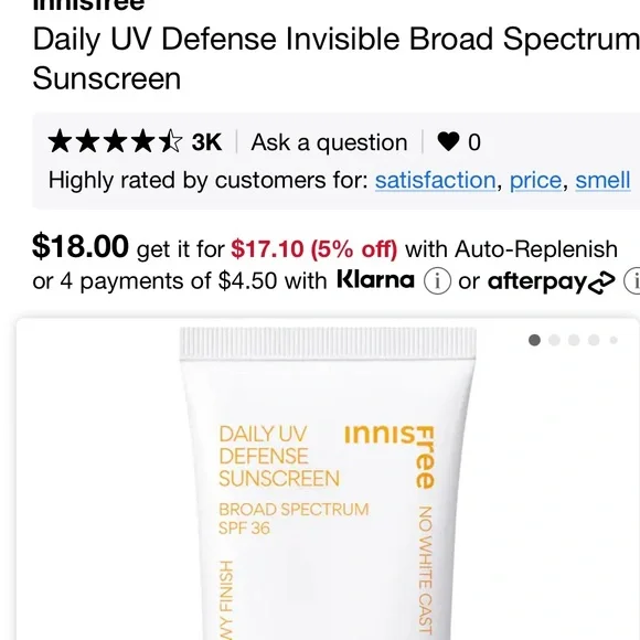 Innisfree 👑HP👑Daily UV Defense Sunscreen - Picture 2 of 5